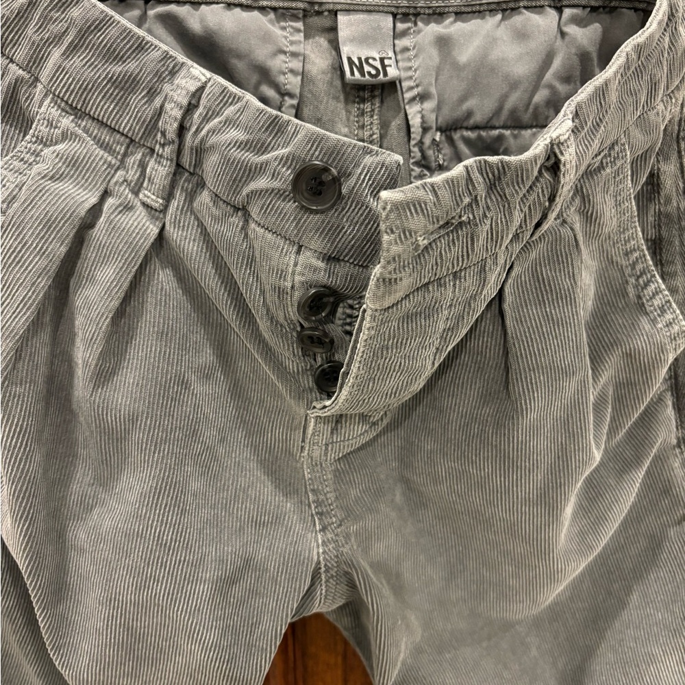 NSF Womens Cotton Corduroy High Rise button fly Straight Leg Pants Gray Size 25 - Picture 7 of 7